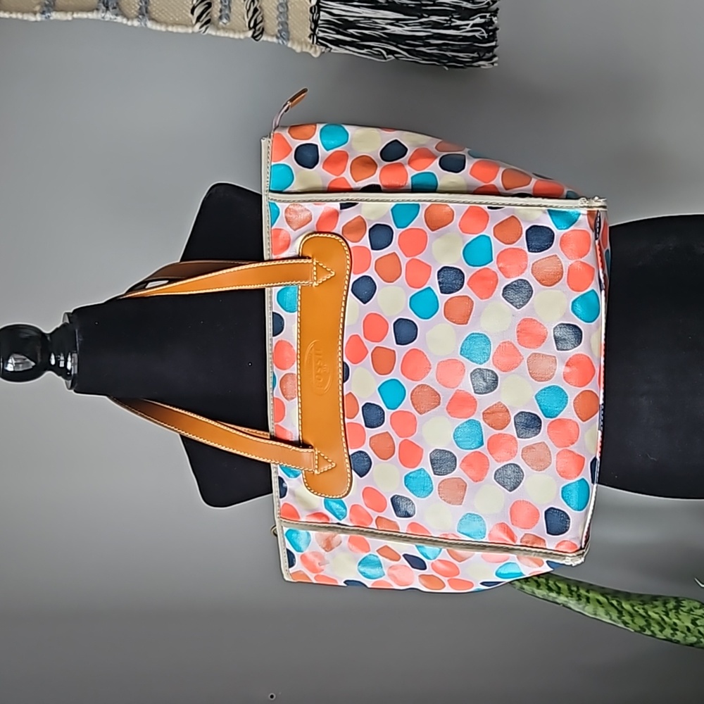 Fossil KEYPER Vinyl Coated Canvas Tote